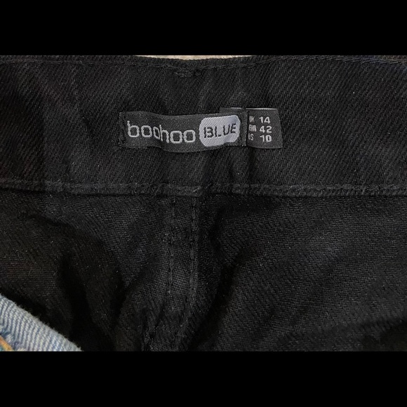 Boohoo light blue and black colorblock wide leg jeans - Picture 4 of 4